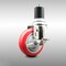 Service Caster 4 Inch 316SS Red Polyurethane Swivel 1-3/4 Inch Expanding Stem Caster Brake SCC-SS316EX20S414-PPUB-RED-TLB-134 - alternate 1